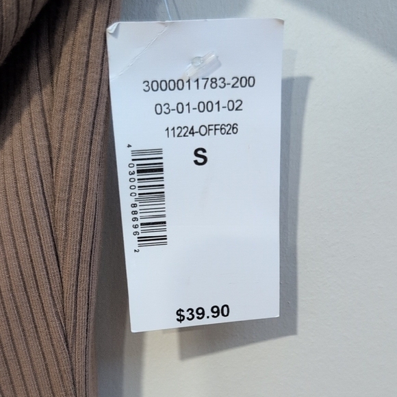 Brown Ribbed Cowl Neck Top - Picture 2 of 4